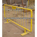 yellow crowd control barrier